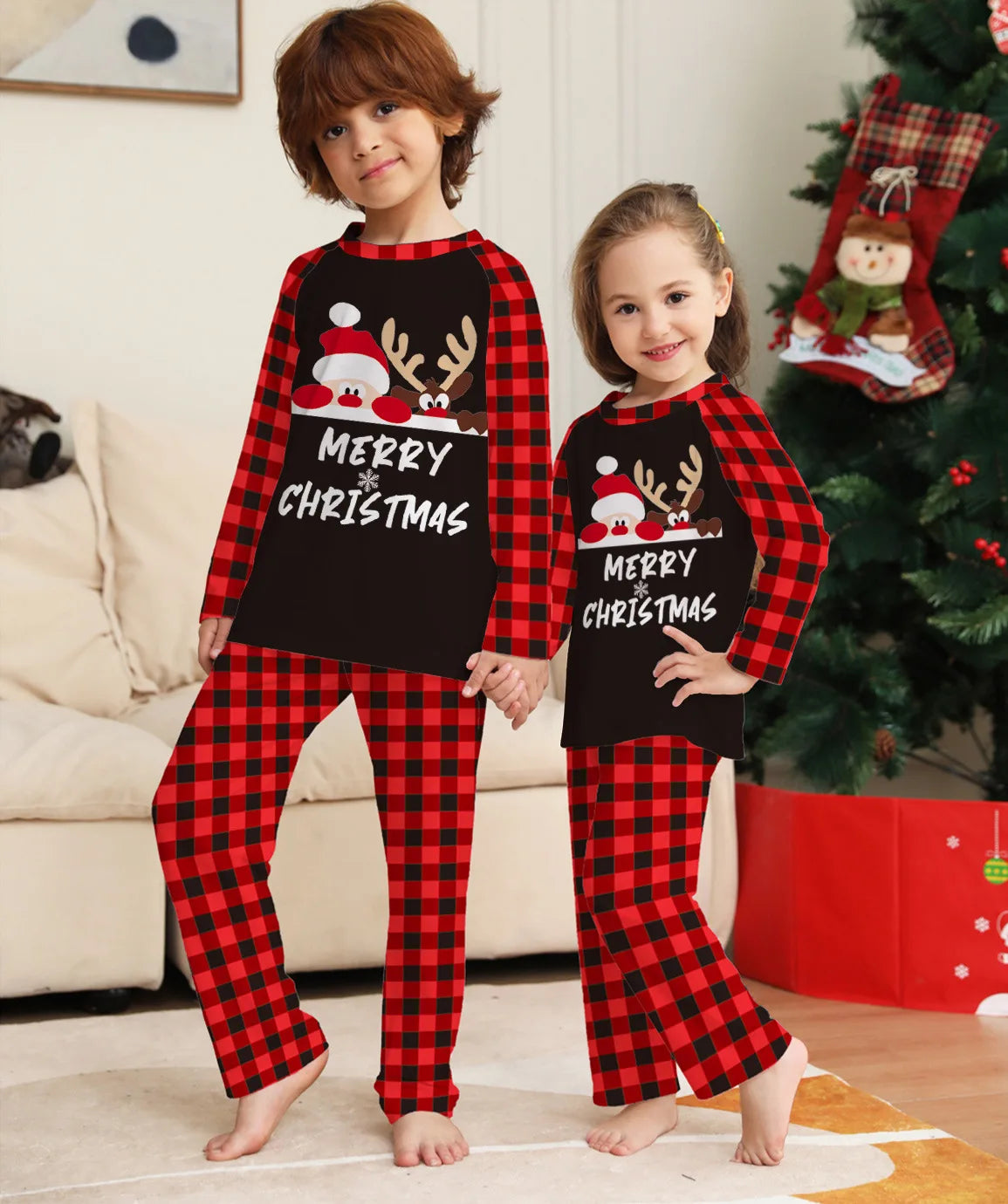 Christmas Family Pajamas – Santa Claus Print Matching Sleepwear for Men & Women