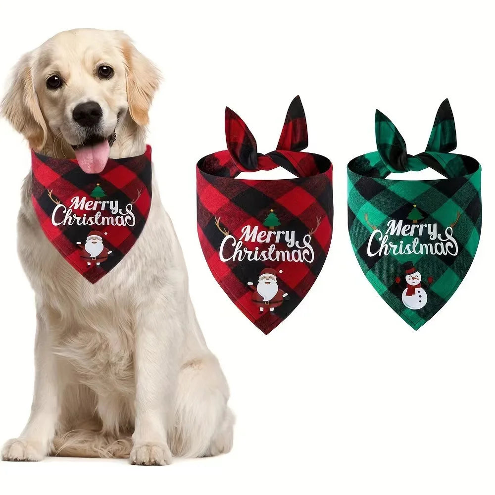 10/5/2/1PCS Pet Triangle Scarf For Large Dog Christmas Party Dog Bandanas Dog Drool Bib Pet Grooming Accessories Pet Supplies