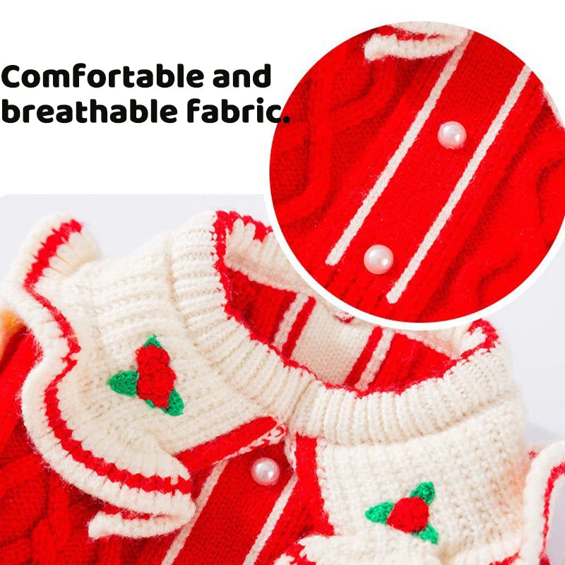 Cute Dog Sweater Dress Puppy Winter Clothes Girls Dog Costume Cotton Cat Clothing Chihuahua Bichon Pet Warm Coat Dog Sweaters