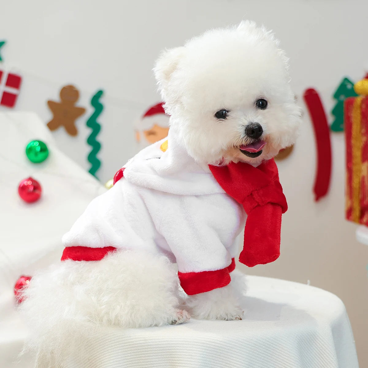 Pet Cute Snowman Christmas Clothes Cat Dog Clothes Autumn and Winter Comfort Pullover Hoodie Happy Dog Clothing