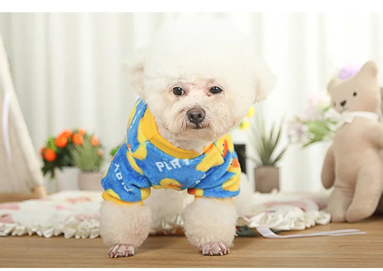Christmas Pet Dog Pajamas for Cat Clothes Warm Pyjama Jumpsuit for Small Dogs Sleepingwear Winter Flece Pet Chihuahua Coat 강아지옷