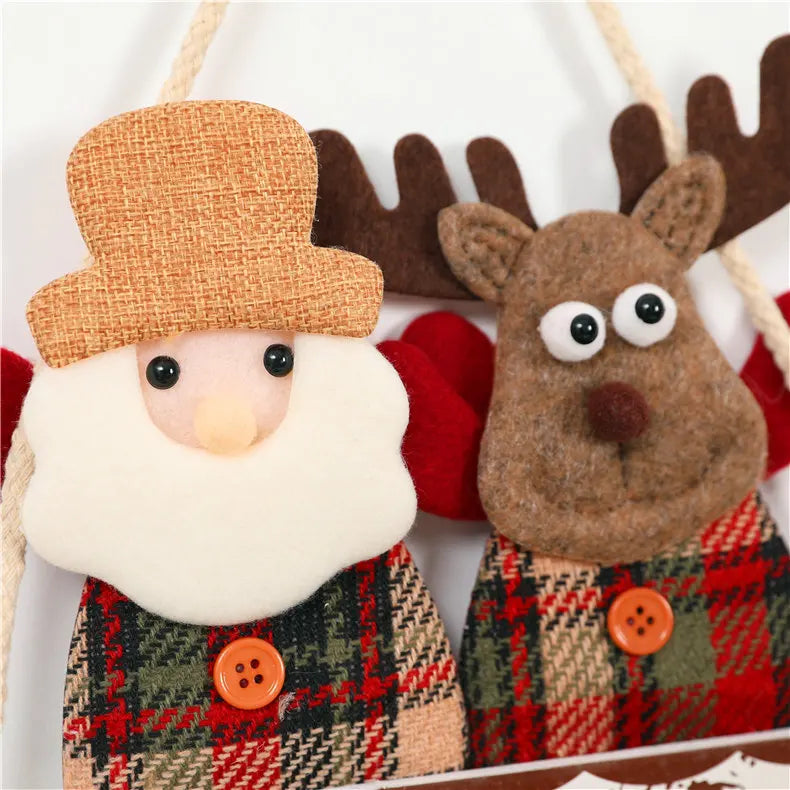 Christmas Decoration Door Hanging Creative Elderly Snowman Elk Bell Display Window Pendant Holiday Gift Scene Decoration