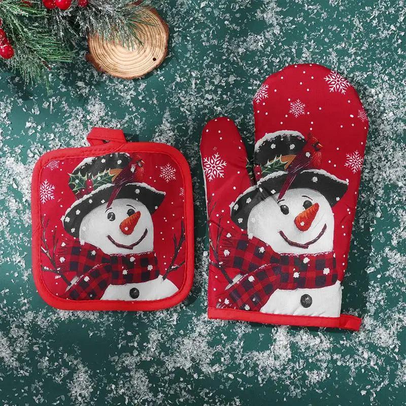 Decorations 2026 Christmas Home Kitchen Party Decorations 2025 Christmas Snowman Kitchen Christmas New Year Gifts Gloves Mittens