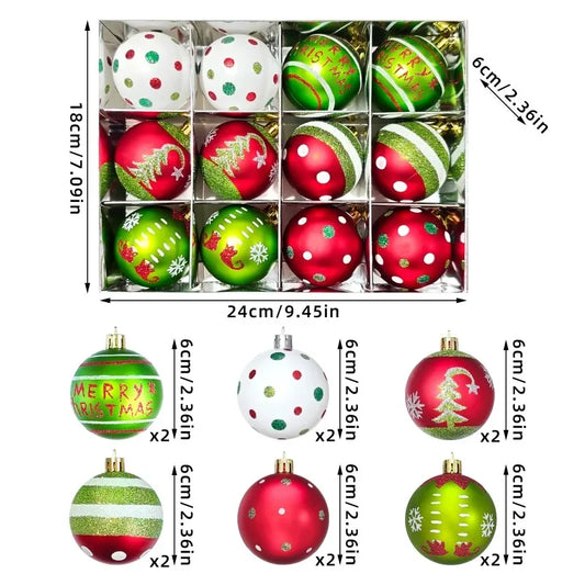 Green Painted Christmas Ball Decorations Green Monster Xmas Tree Ornaments Green Painted Xmas Ball Set Christmas Home Decor