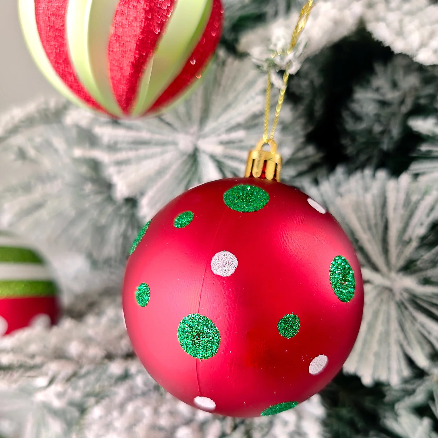 Green Painted Christmas Ball Decorations Green Monster Xmas Tree Ornaments Green Painted Xmas Ball Set Christmas Home Decor