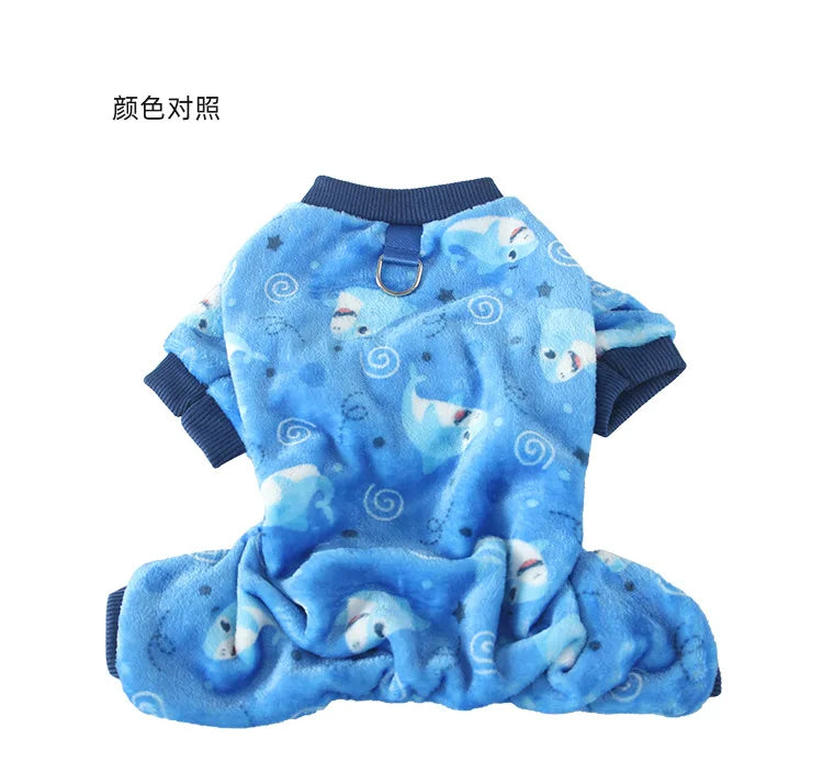 Christmas Pet Dog Pajamas for Cat Clothes Warm Pyjama Jumpsuit for Small Dogs Sleepingwear Winter Flece Pet Chihuahua Coat 강아지옷