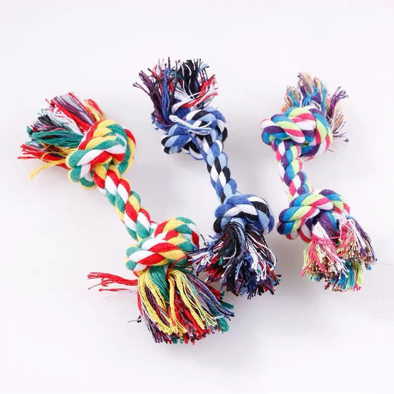 Pets Christmas Supplies Dog Squeakey Chew Toys Cotton Ropes Knot Molar Bite Toy Funny Cute Puppies Interactive Toy Xmas Gift