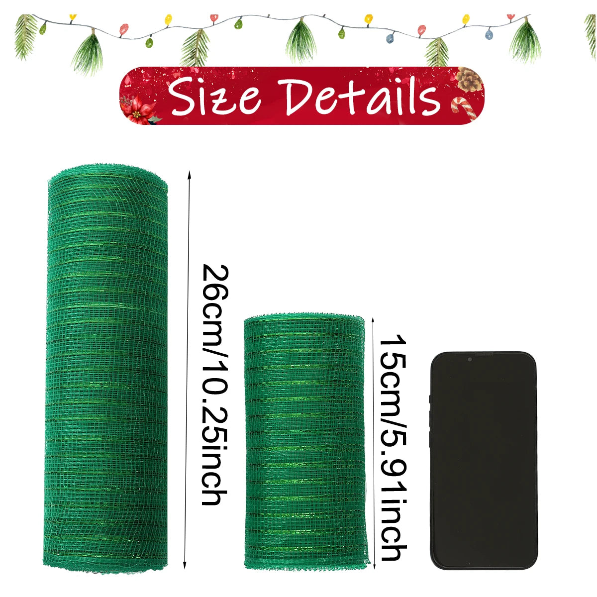 1Roll Christmas Mesh Ribbon DIY Wreath Bow Ribbon Christmas Tree Decorations For Home 2025 Xmas Gifts Navidad Noel New Year 2026