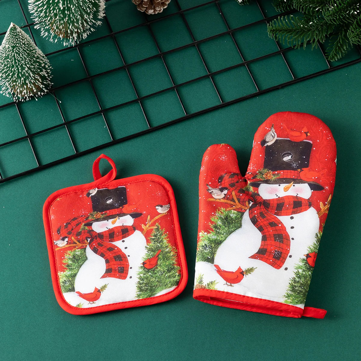 Decorations 2026 Christmas Home Kitchen Party Decorations 2025 Christmas Snowman Kitchen Christmas New Year Gifts Gloves Mittens