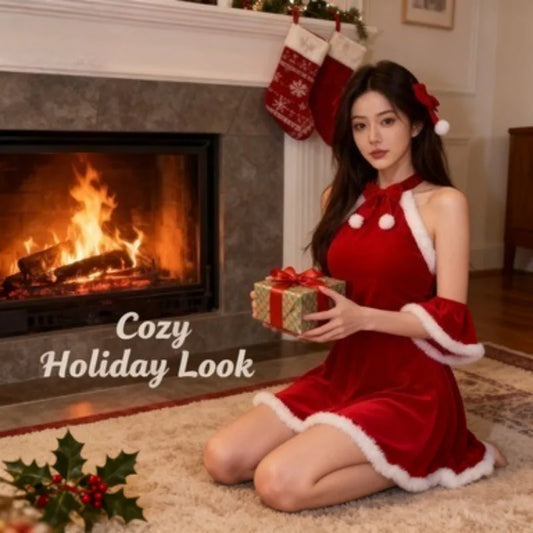 Christmas Sex Underwear Temptation Skirt Uniform Perspective Pure Desire Sex Fun Pajamas Robe Set