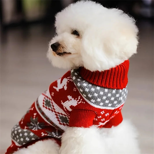 Christmas Style Pet Sweater for Dogs And Cats New Knitted Wool Sweater for Bichon And Corgi
