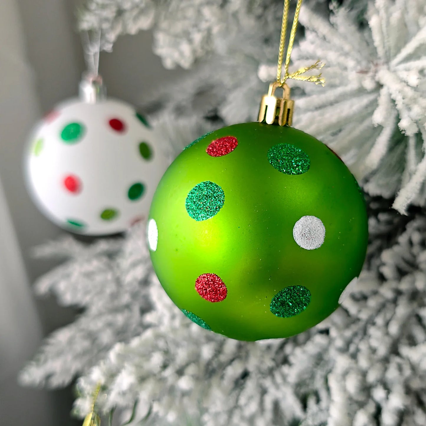Green Painted Christmas Ball Decorations Green Monster Xmas Tree Ornaments Green Painted Xmas Ball Set Christmas Home Decor