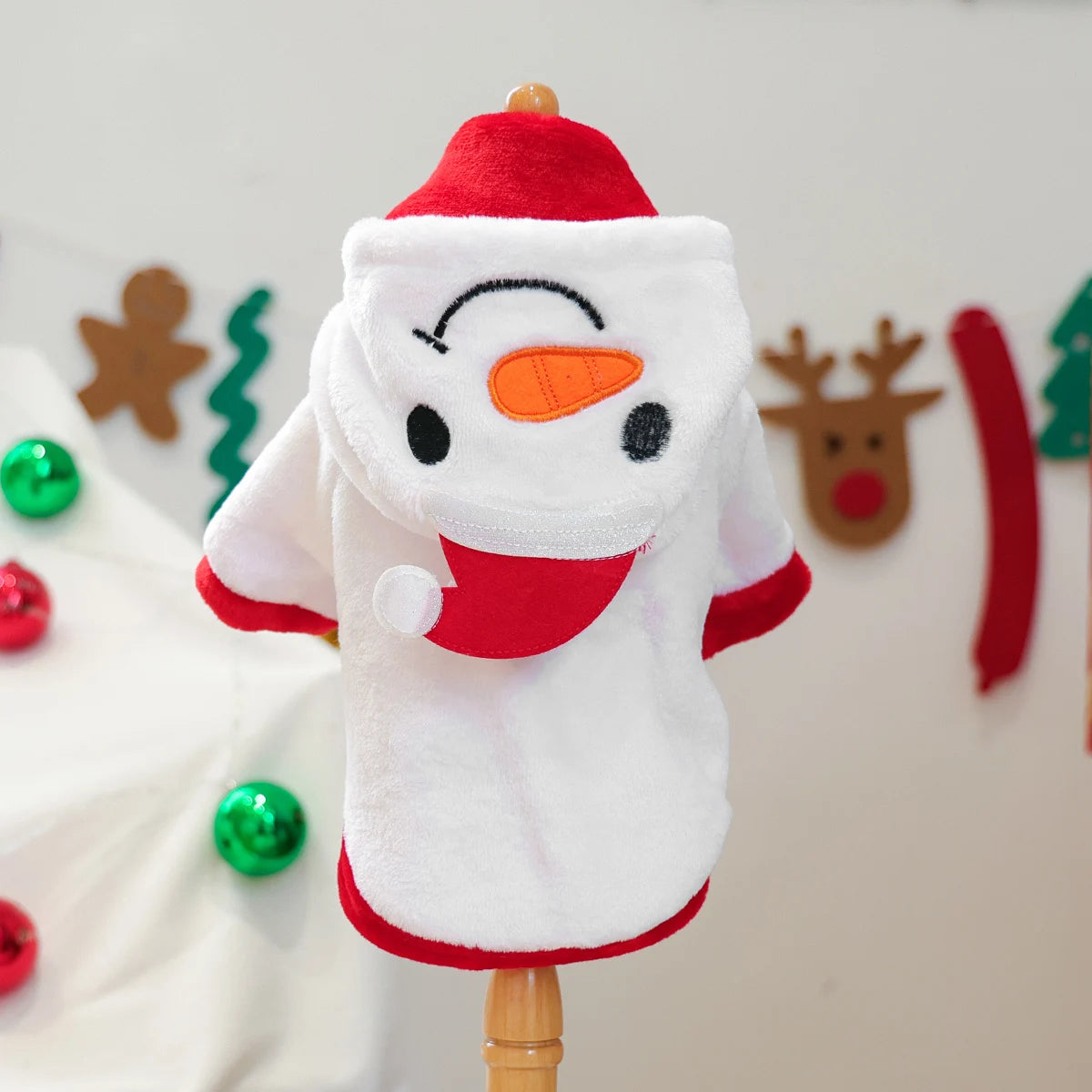 Pet Cute Snowman Christmas Clothes Cat Dog Clothes Autumn and Winter Comfort Pullover Hoodie Happy Dog Clothing