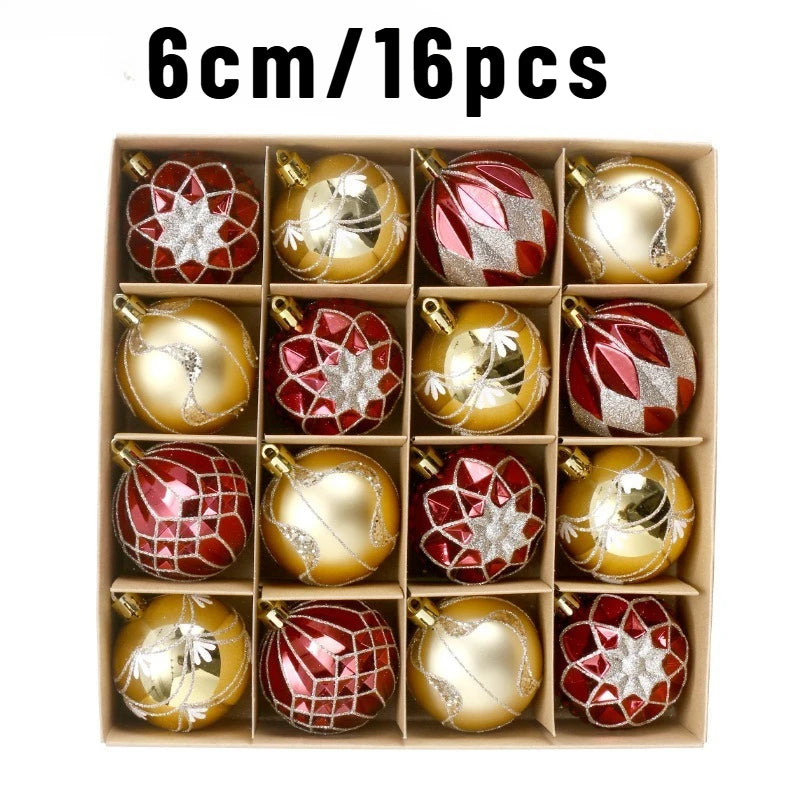 42pcs/16pcs Xmas Gift Christmas Ball Set Unique Shaped Painted Christmas Tree Ornaments Reindeer Decorative Hanging Ornaments