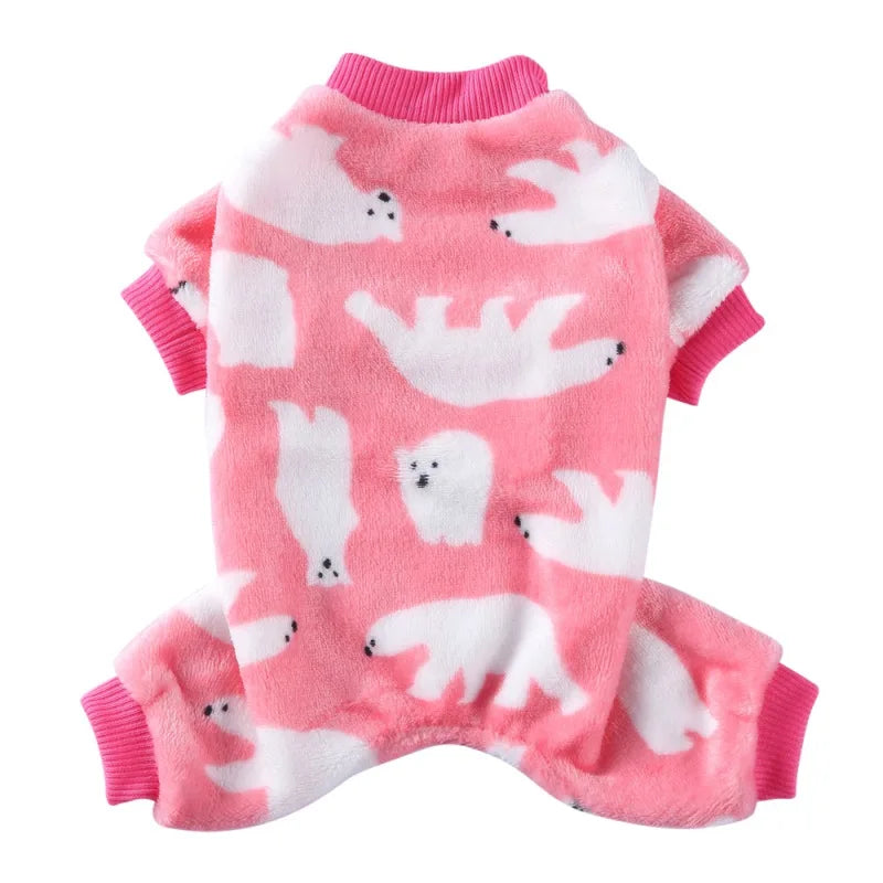 Christmas Winter Dog Pajamas Warm Pet Clothes For Small Dogs Cat Pyjama Dog Puppy Jumpsuit Medium Dogs Sleeping wear Clothing