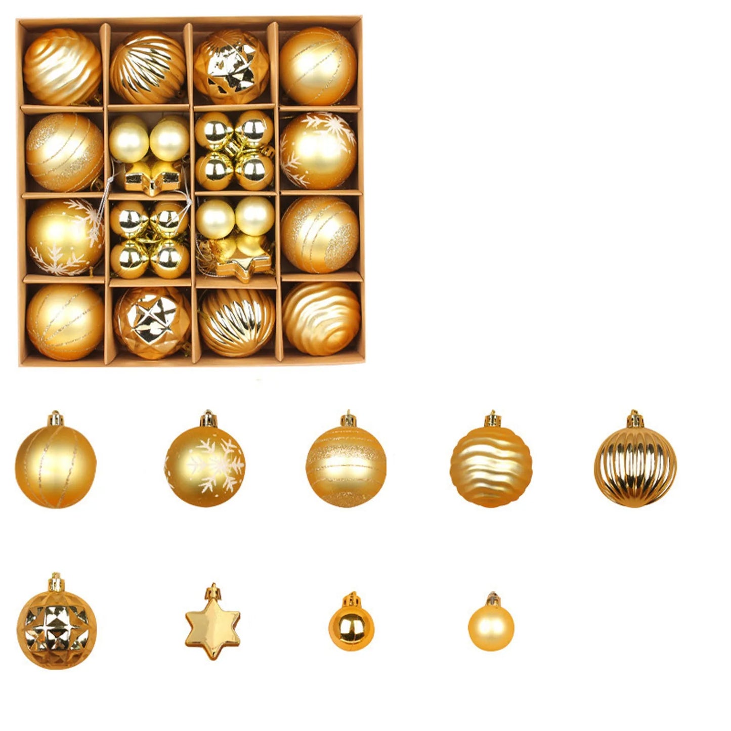 44Pcs Christmas Balls Set Decoration Christmas Tree Mixed Balls Hanging Ornament Pendant Christmas Decoration 2025 Navidad Gift