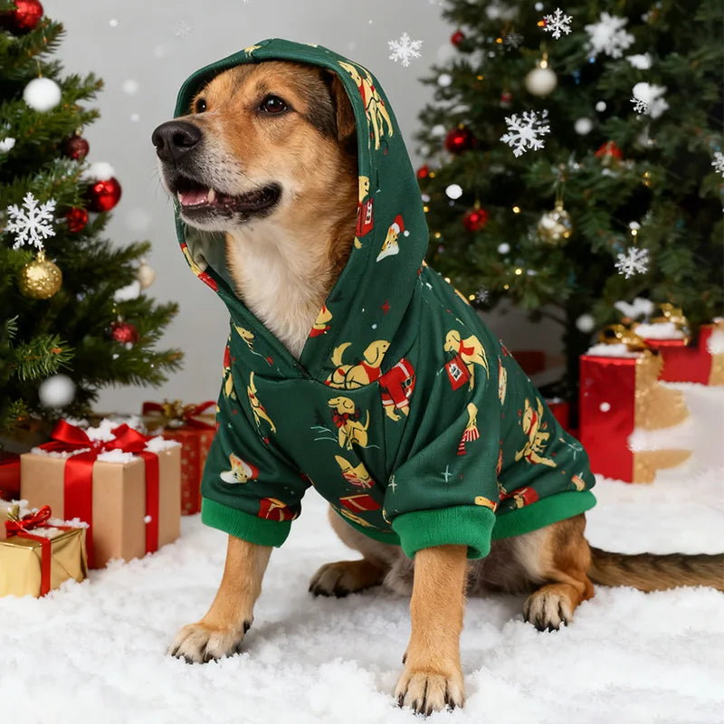 New Arrival Pet Christmas Hoodie Dog Holiday Clothes Festive Pet Apparel