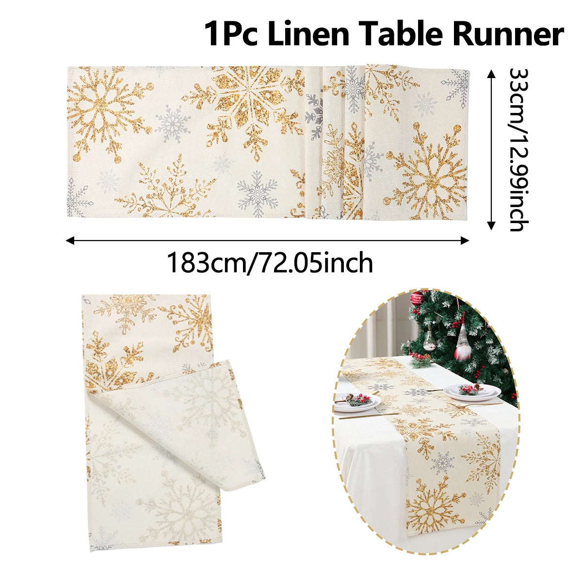 Christmas Table Runner Christmas Home Decorations 2026 Xmas Tablecover Winter Holiday Kitchen Dining Navidad Table Decoration