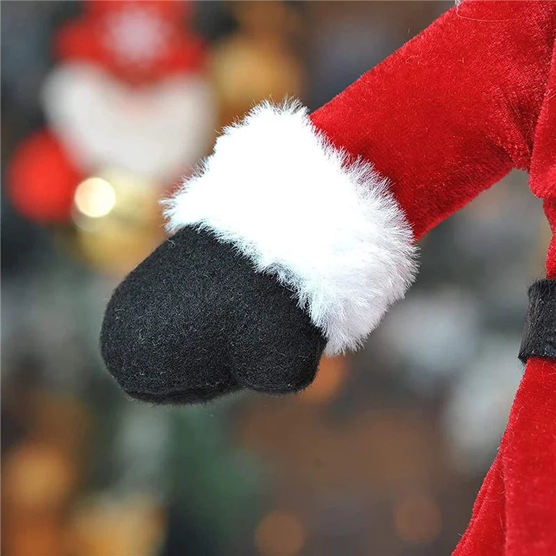 Christmas Wine Bottle Decoration Set – Gold Velvet Dress Bottle Sleeve