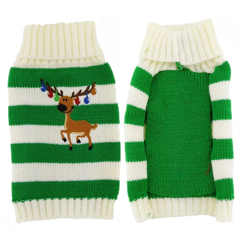 Cute Cartoon Reindeer Sweater for Pets Warm Costume Christmas Dog Sweater Puppy and Cat Jumper Knitwears Winter Dog Clothes