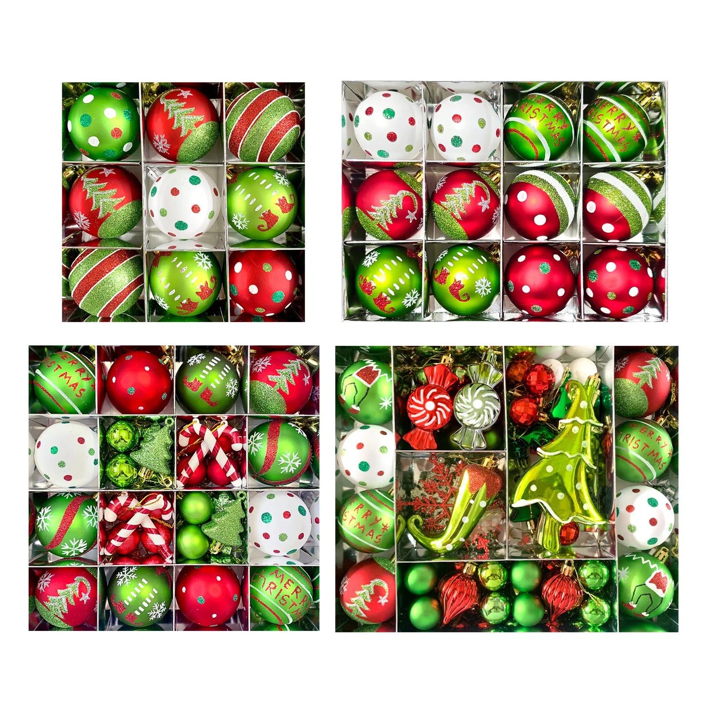 Green Painted Christmas Ball Decorations Green Monster Xmas Tree Ornaments Green Painted Xmas Ball Set Christmas Home Decor