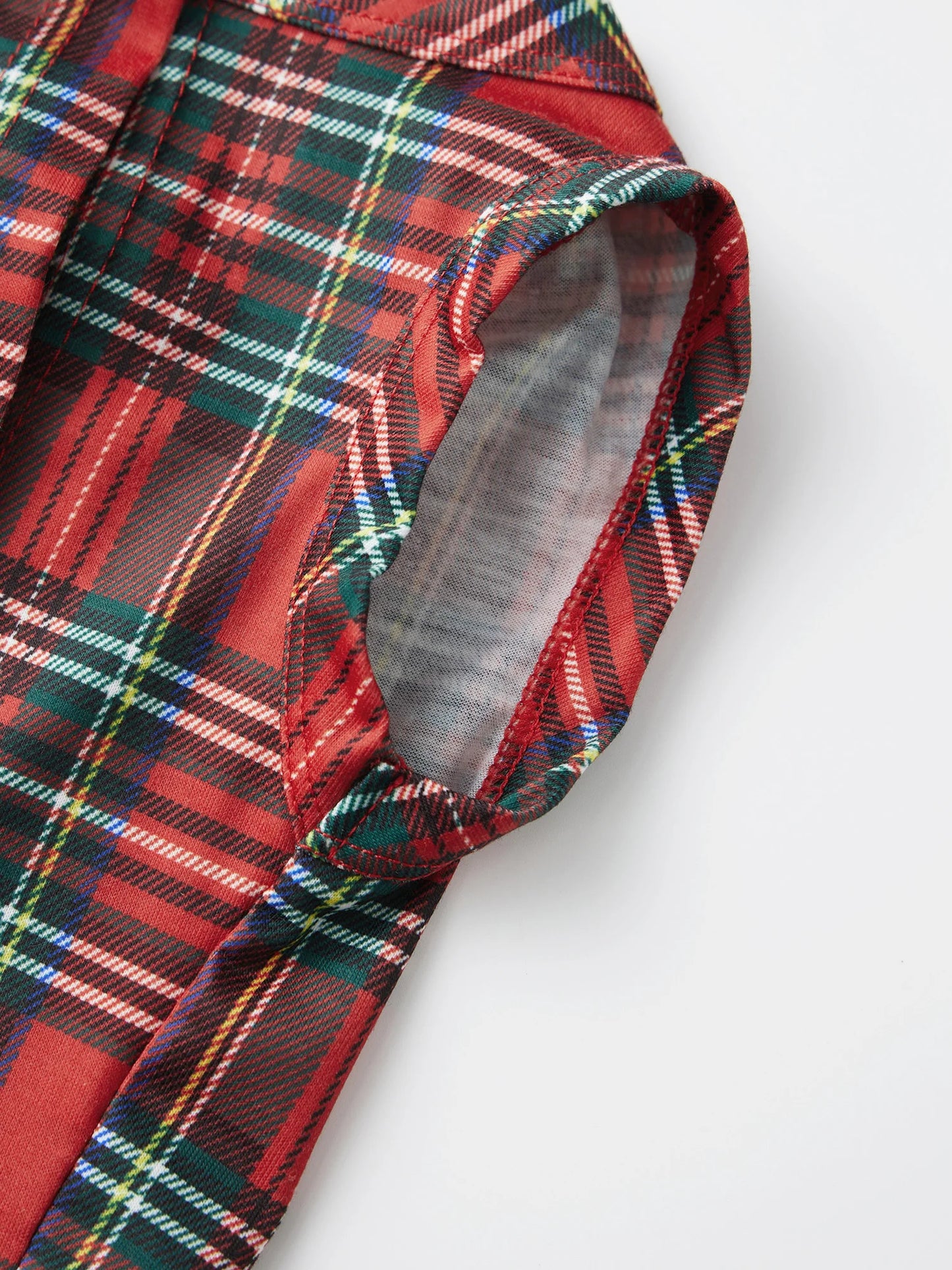 Family Christmas Pajamas Matching Plaid Tops and Elastic Waist Pants Baby Romper Loungewear