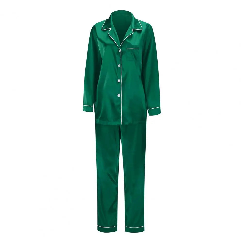 2 Pcs Christmas Pajamas Family Adults Kids Family Matching Outfits Look Solid Color Imitation Satin Silk Tops Pants Sleepwear