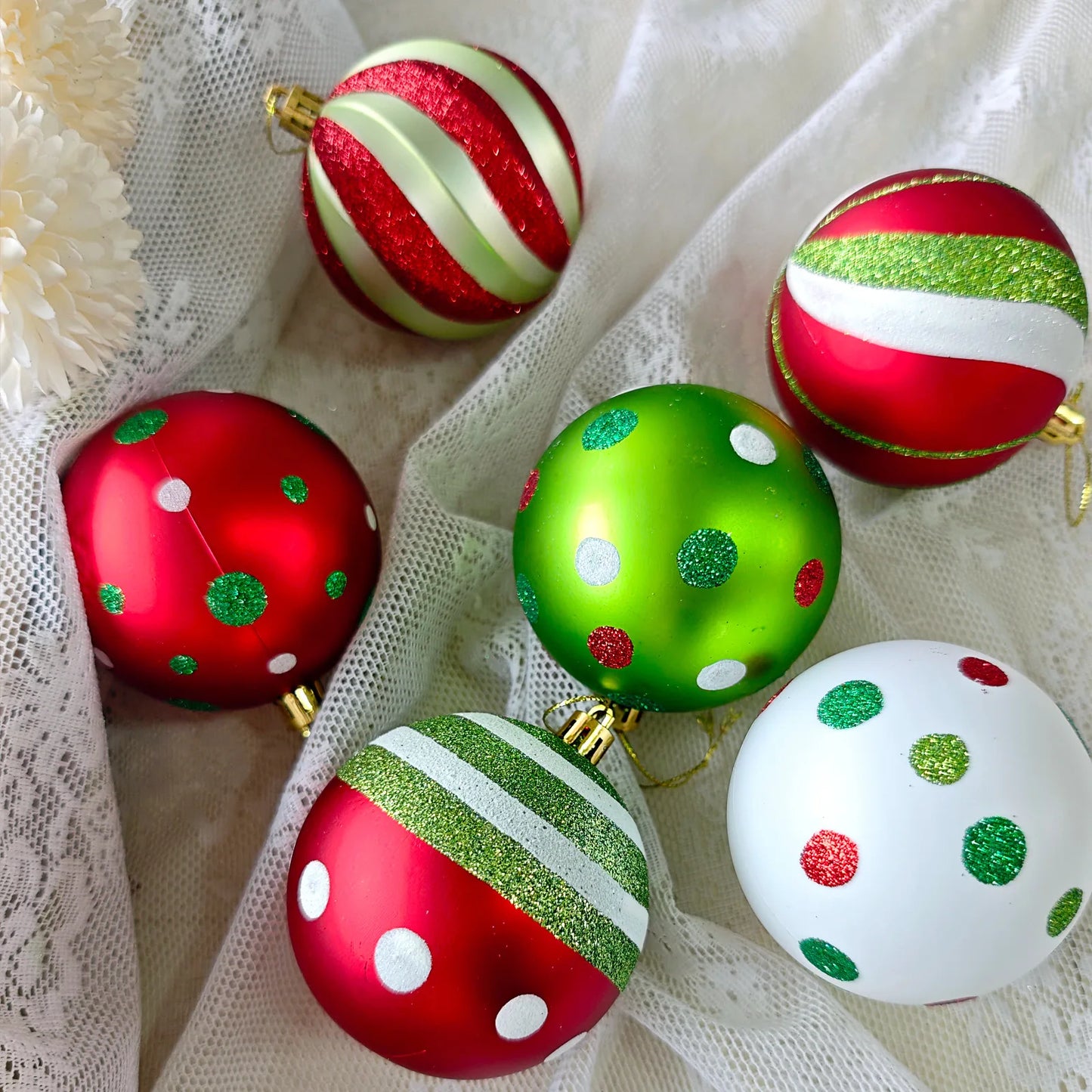 Green Painted Christmas Ball Decorations Green Monster Xmas Tree Ornaments Green Painted Xmas Ball Set Christmas Home Decor