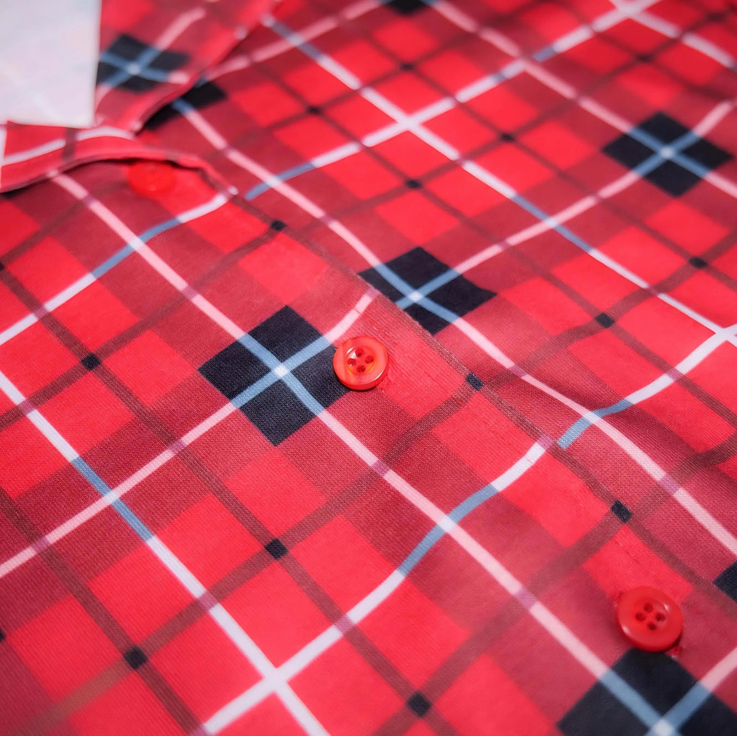 Christmas Pajama Set: Red checkered printed shirt + long pants 2-piece set, baby and dog jumpsuit for Christmas