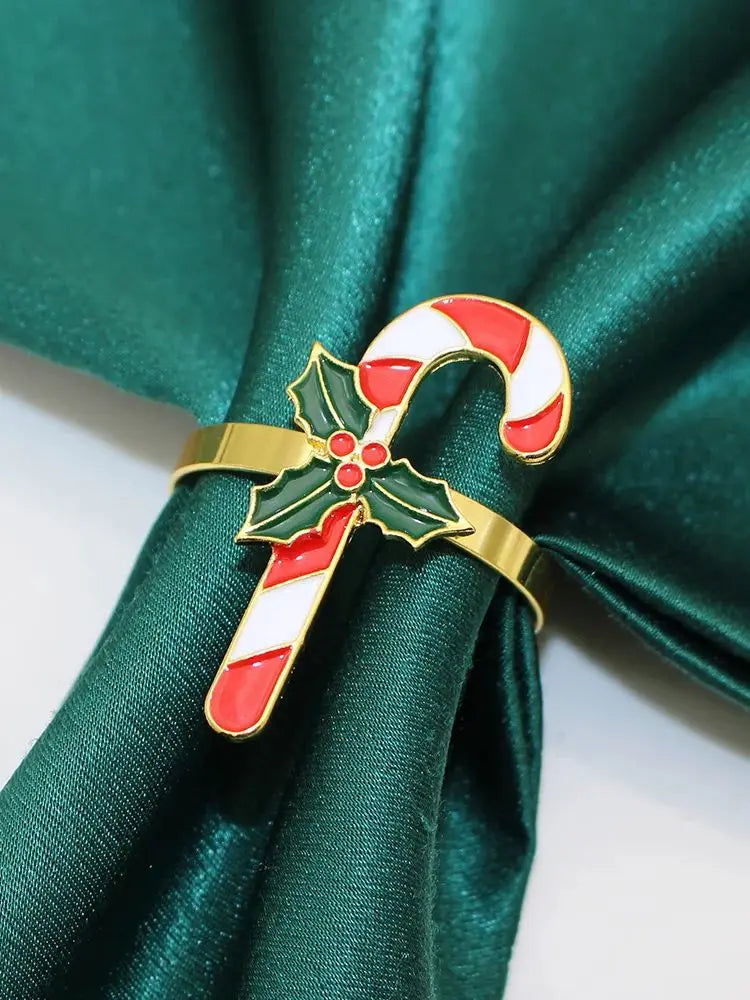 6Pcs Christmas Napkin Rings Xmas Pine Cone Wreath Car Napkin  Buckle for Christmas Wedding Party Table Decoration HWC255