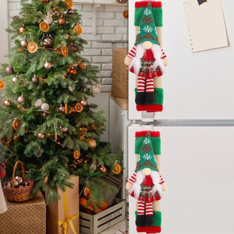 2pcs Christmas Fridge Door Handle Covers Stylish Refrigerator Handlebar Gloves