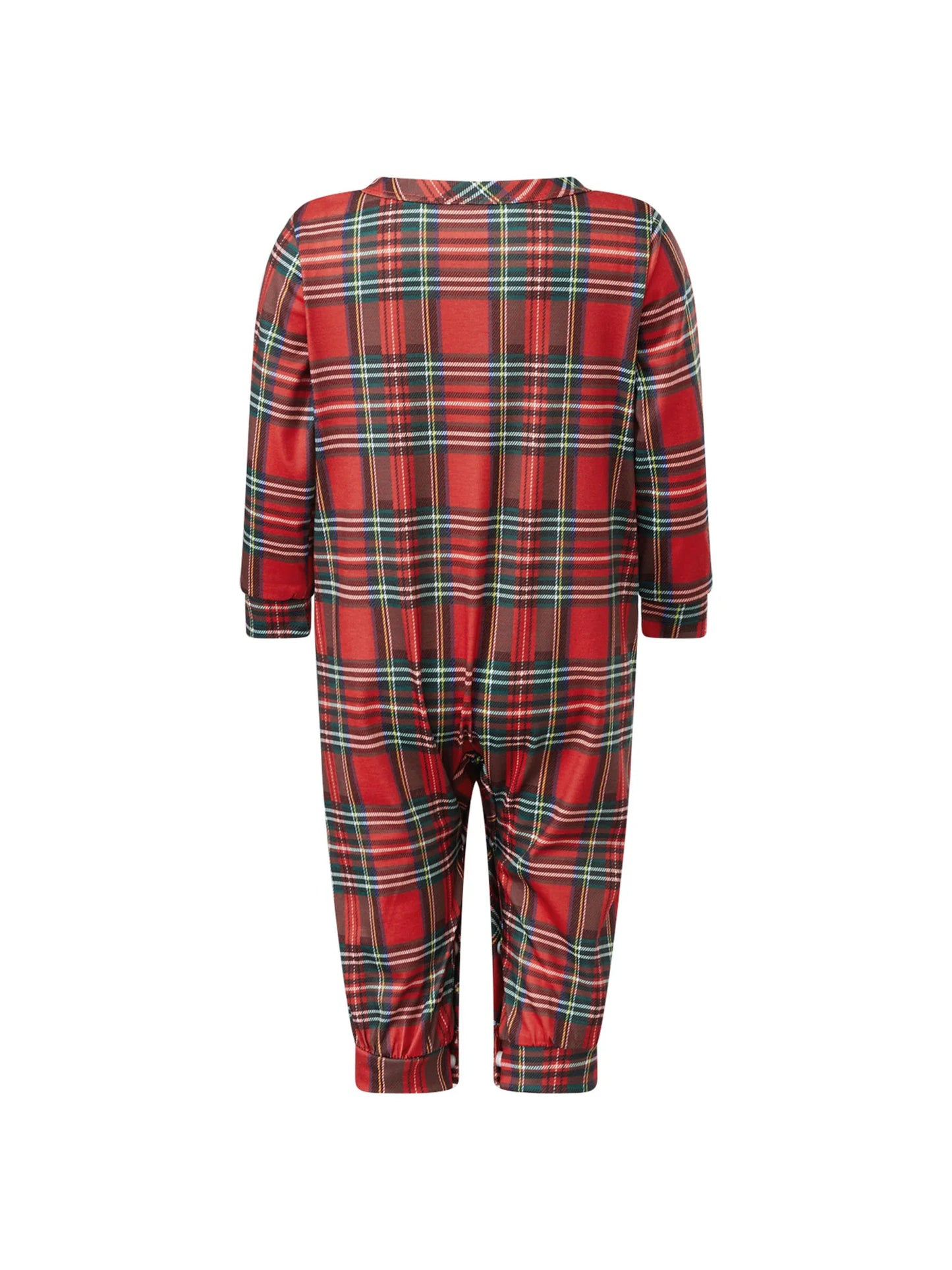 Family Christmas Pajamas Matching Plaid Tops and Elastic Waist Pants Baby Romper Loungewear