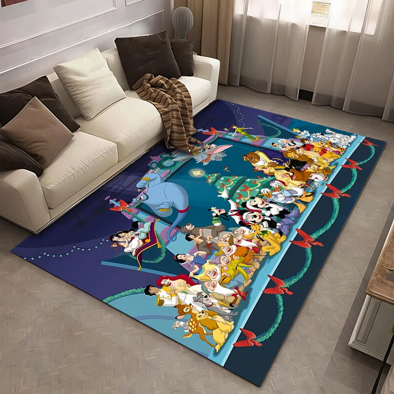 Christmas Disney Mickey Mouse Carpet for Living Room Home Decor Large Area Rug Bedroom Floor Rug Non-slip Easy Washable Mat