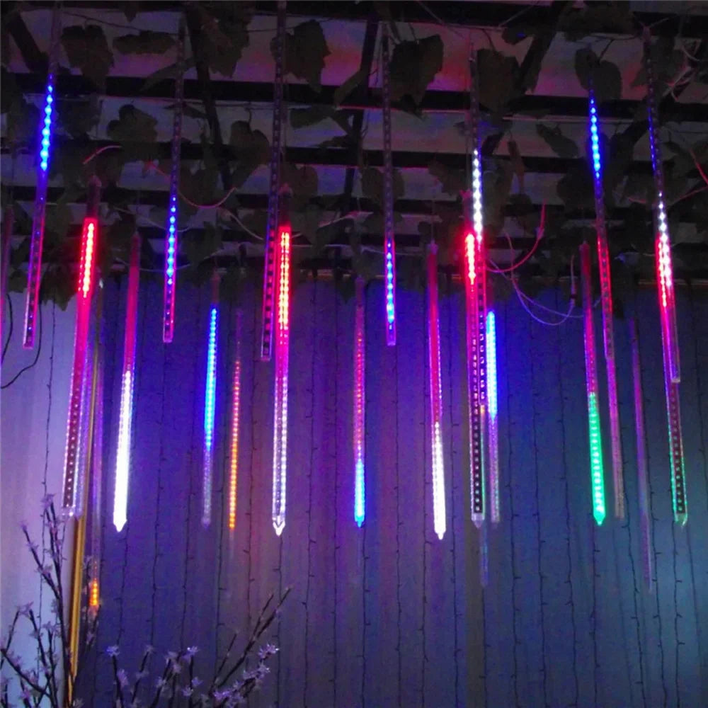 LED Meteor Shower Rain Lights Waterproof Falling Raindrop Fairy String Light for Christmas Holiday Party Patio garden decoration