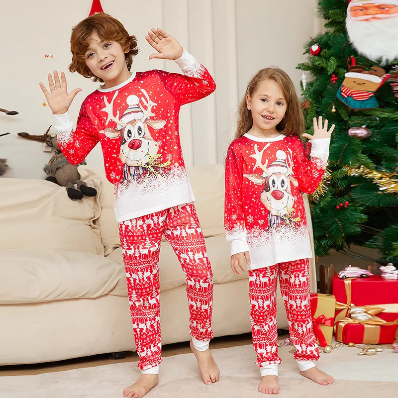 Christmas Family Pajamas – Reindeer Print Matching Nightwear for Adults & Kids
