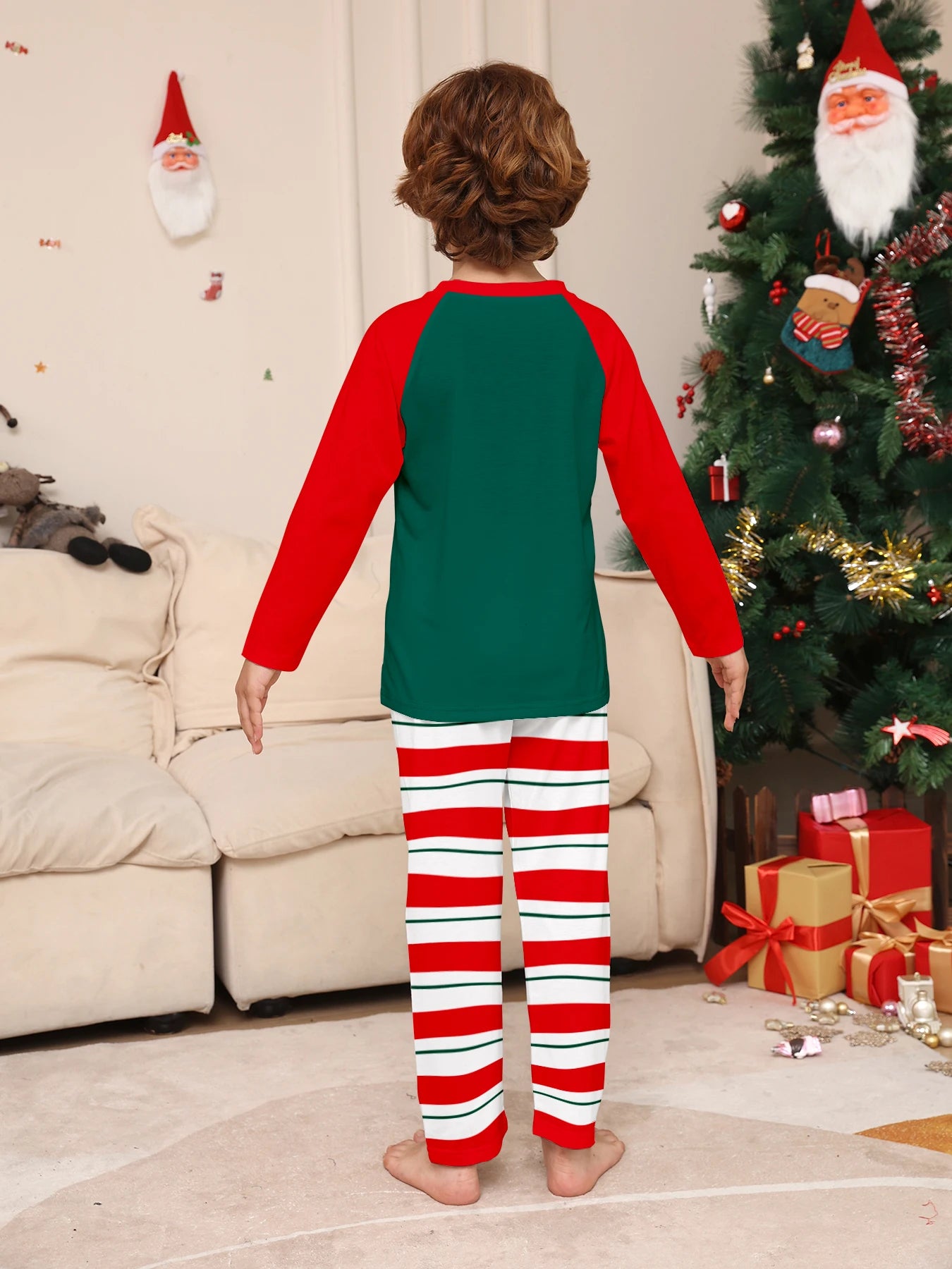 New Year's Costumes 2025 Cartoon Print Christmas Family Matching Pajamas Women Men Boys Girls Soft Clothing Set Cute Xmas Look