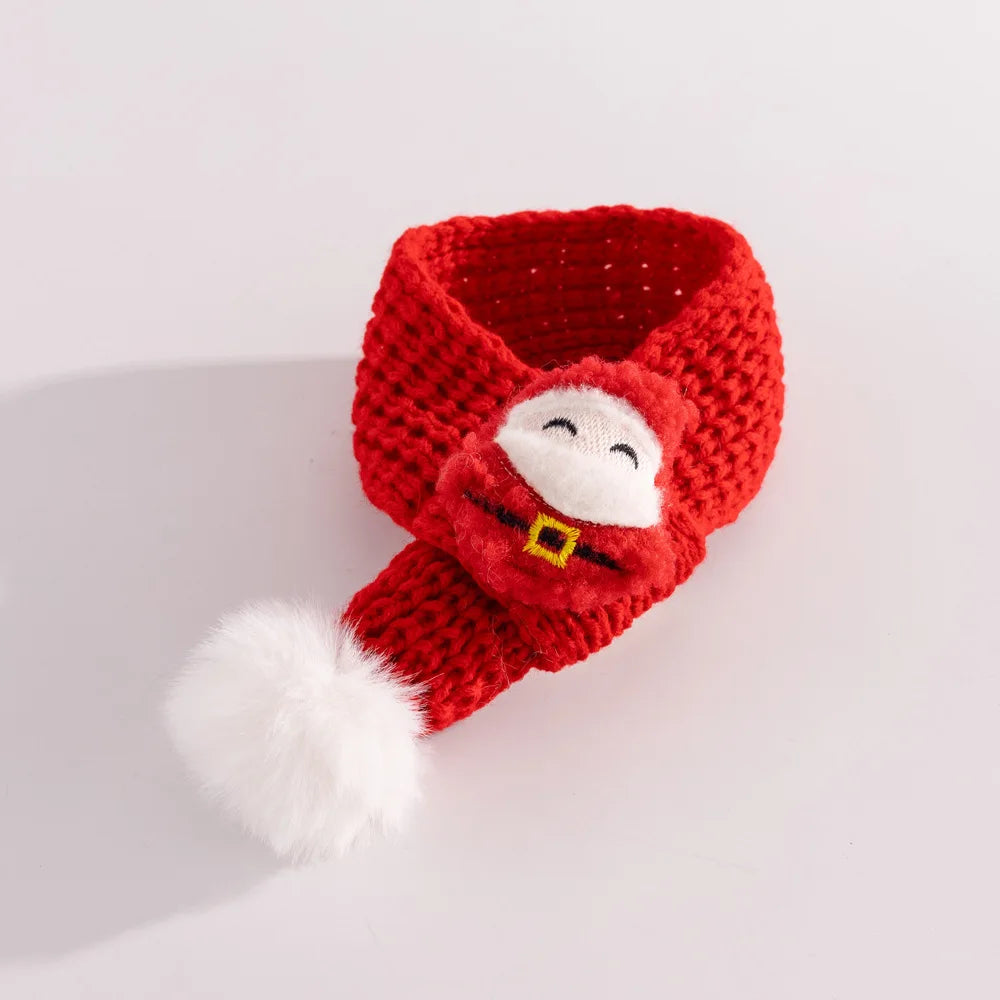 Christmas Cat Hat Cat Knitted Scarf Set Soft Winter Christmas Soft Santa Claus Costume Scarf For Dog Cats Pet Xmas Cat Supplies