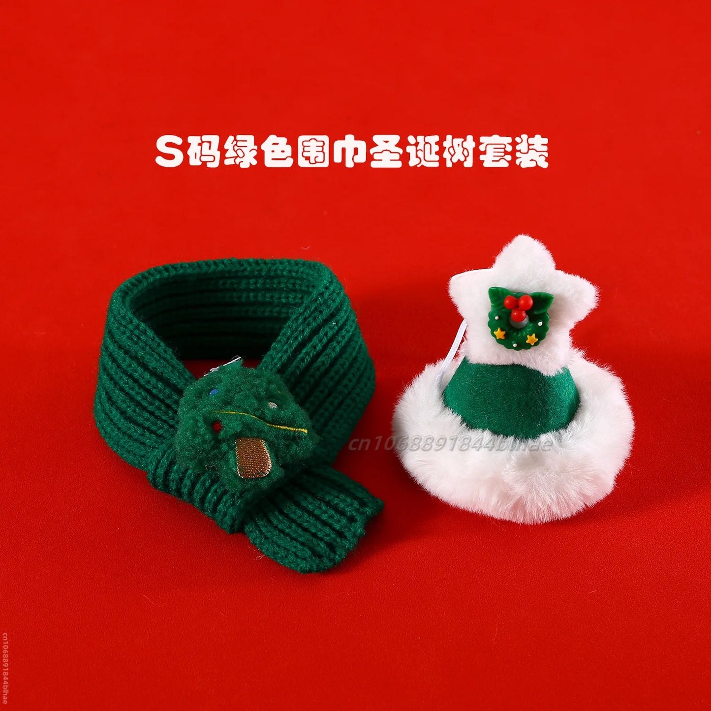 Elk Pet Dog Knitted Christmas Scarf Cat Hat Dog Yarn Cartoon Elk Snowman Warm Plush Hat Set Dog Accessories for Small Dogs