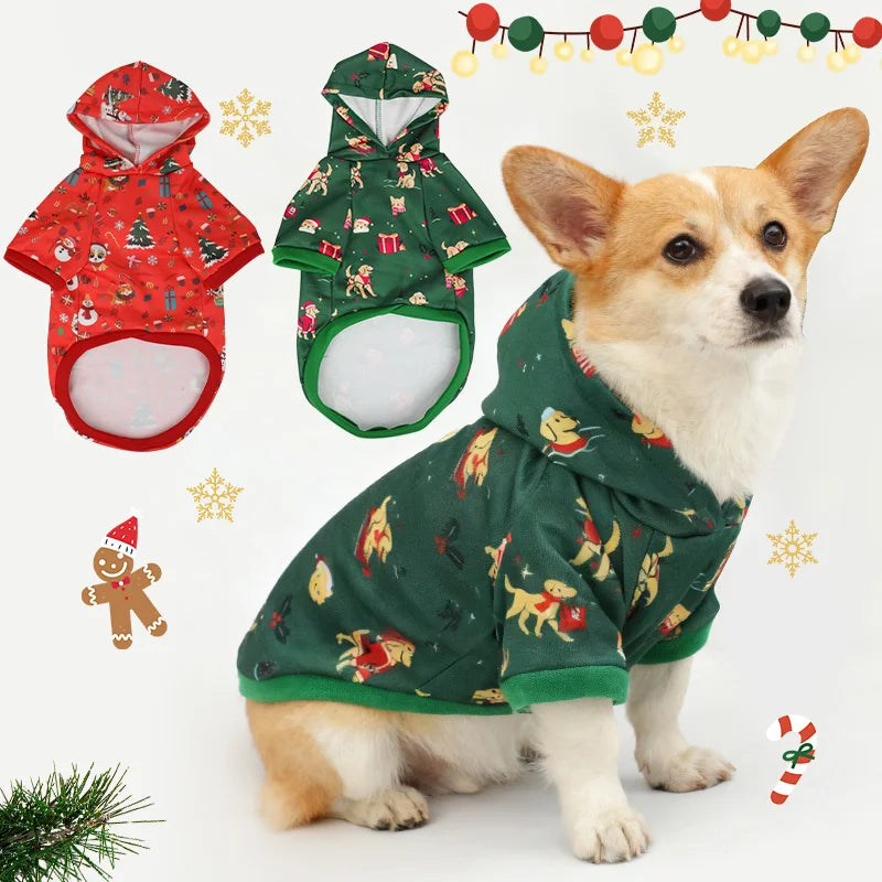 New Arrival Pet Christmas Hoodie Dog Holiday Clothes Festive Pet Apparel