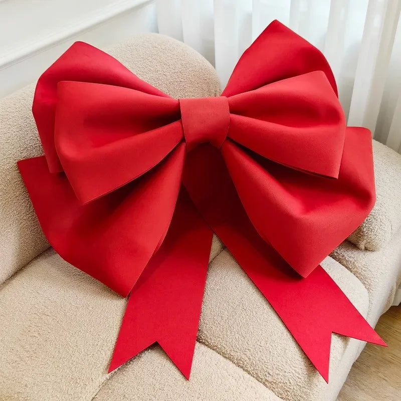 Pink/Red Christmas Bows Outdoor Decorations Large Christmas Tree Top Bow Velvet Wreath Birthday Christmas Front Door Decoration