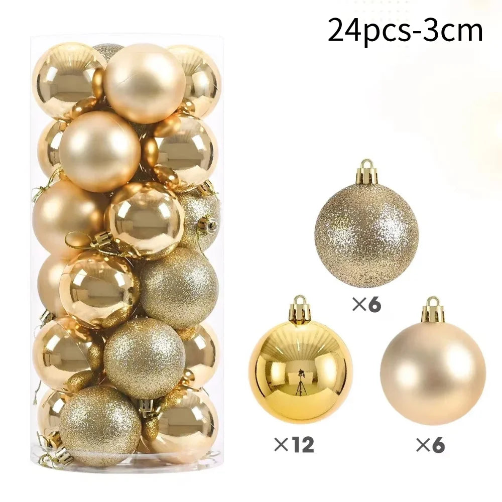 50Pcs Christmas Tree Balls Ornament Xmas Trees Hanging Bauble Pendant 2025 Christmas Decor For Home Navidad 2026 New Year Gifts