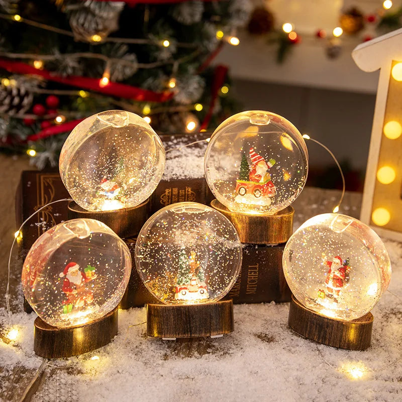 Christmas Decorations: Illuminated Crystal Balls Night Lights Wind Lights and Creative Christmas Gifts