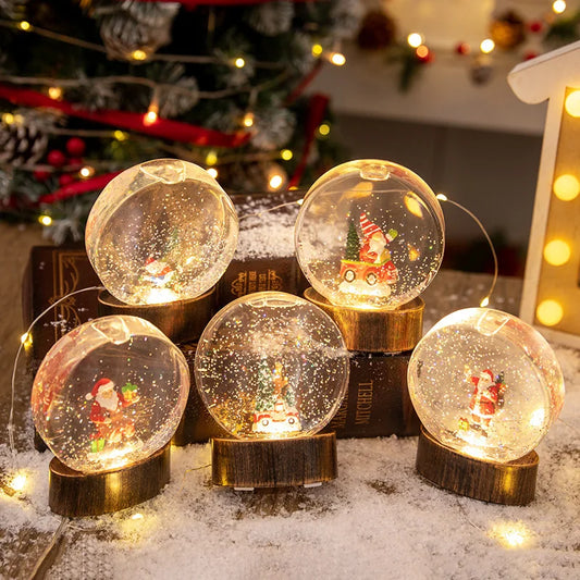 Christmas Decorations: Illuminated Crystal Balls Night Lights Wind Lights and Creative Christmas Gifts