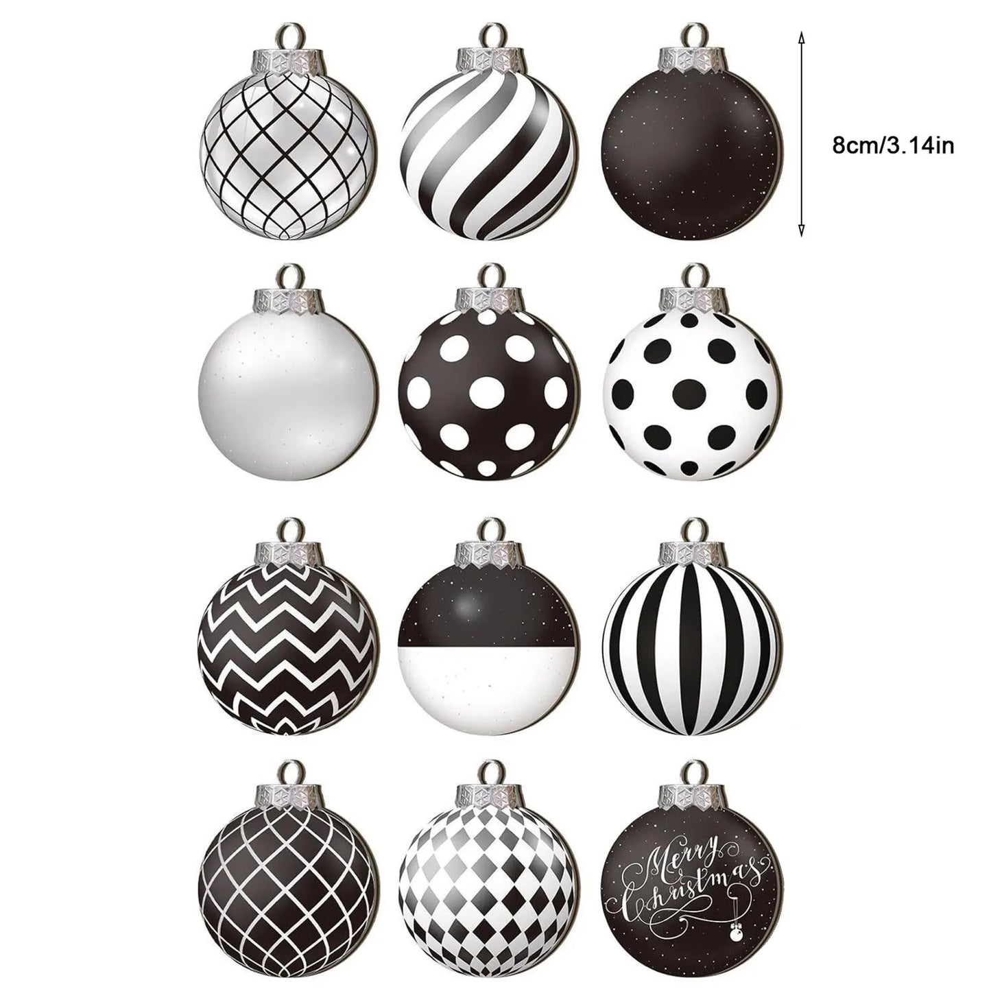 12pcs New Flat Christmas Tree Ornaments Set Wood 2026 Christmas Tree Hanging Ornaments Kits Home Decor 2D Wooden Ornaments
