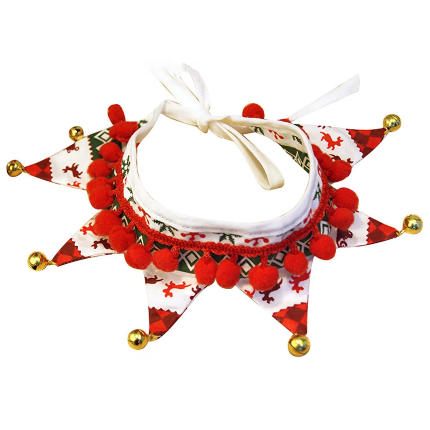 Christmas Dog Scarf With Classic Festive Jingle Bell Dog Collar Suitable Pet Plush Triangular Towel For New Year Photo Shoots