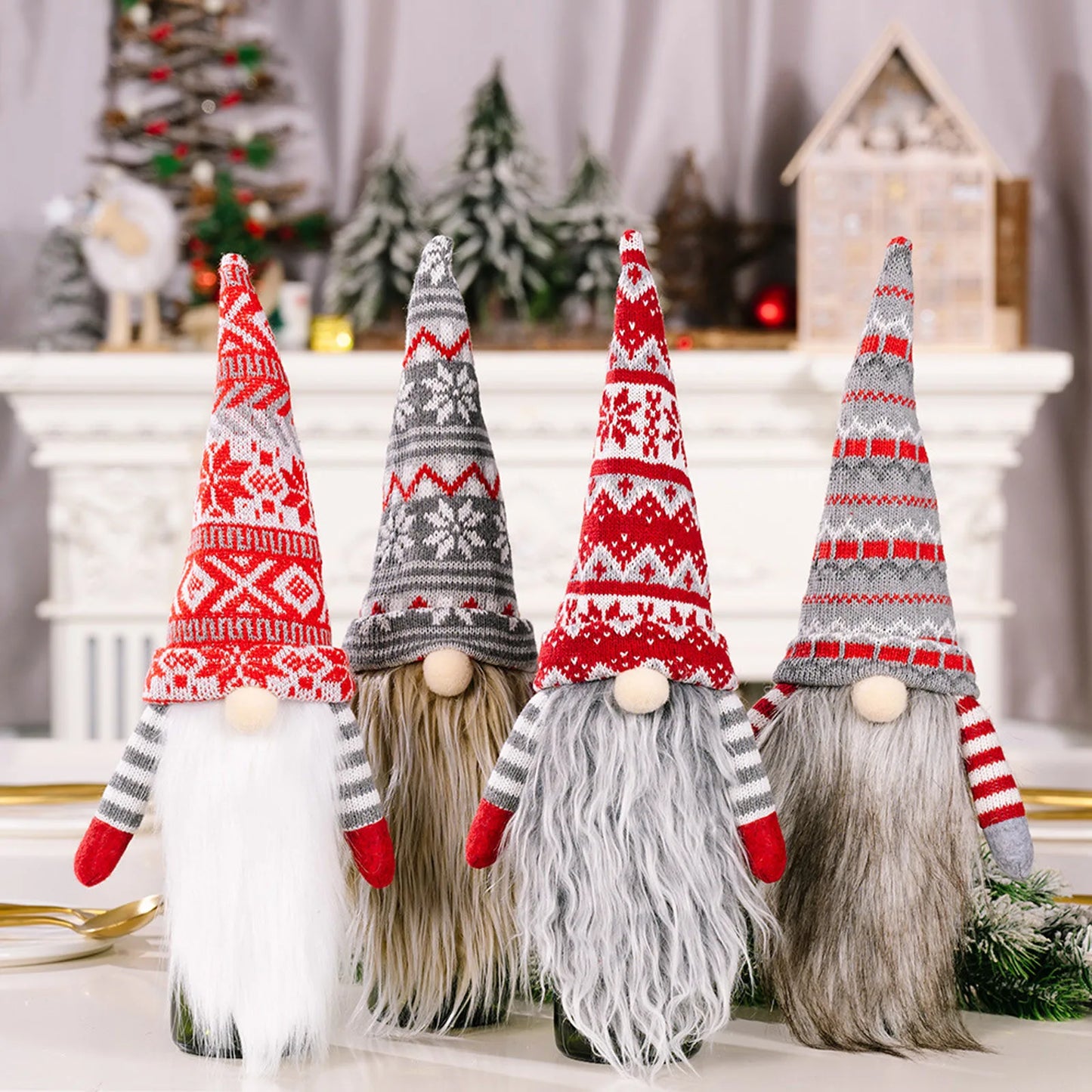 Christmas Decoration Faceless Doll Wine Bottle Holder Santa Claus Wine Bag