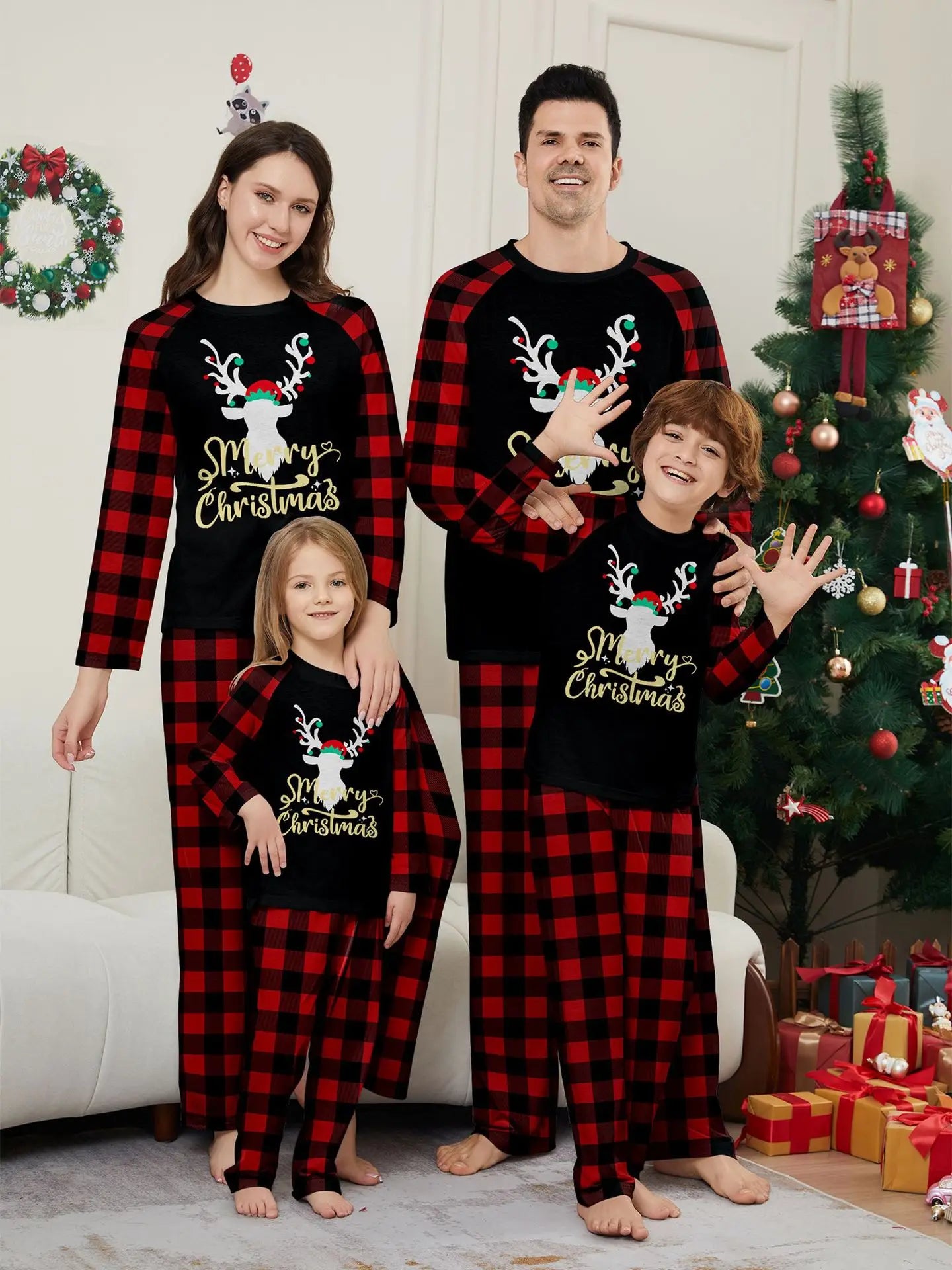 Christmas Parent-Child Pajamas – Santa Claus Matching Family Loungewear Set