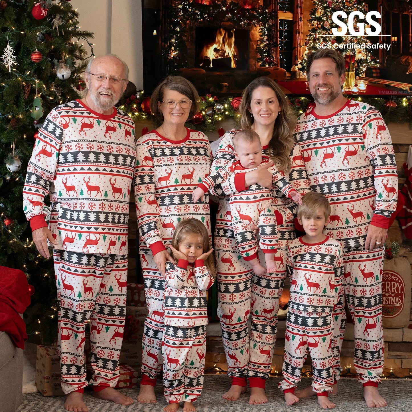 Family Christmas Pajamas – Full-Body Reindeer Matching Sleepwear Set