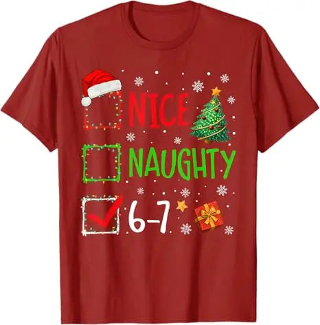 Funny Baseball Santa 67 Christmas Pajamas Boys T-Shirt Rock on Six Seven Bruh Santa Elf Number Xmas Costume Y2k Novelty Gifts