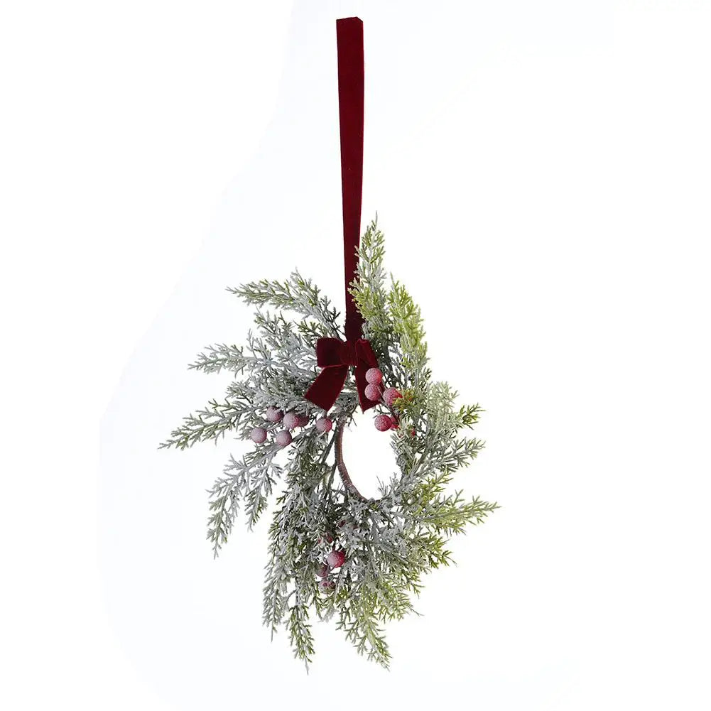 Christmas Kitchen Cabinet Wreaths With Bow Ribbon Hanging Cabinet Doors Wreaths Decor Kitchen Window Outdoor Indoor Holiday